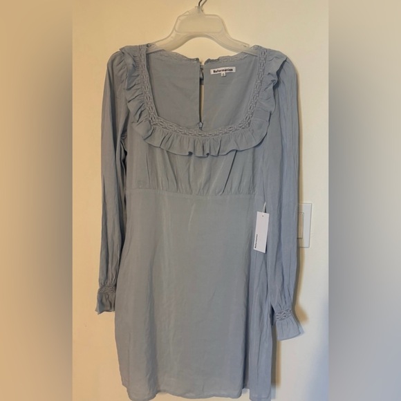 NWT Reformation Blue Sheath Dress with Bishop Sleeves Size 8 sku#85 - Picture 10 of 10